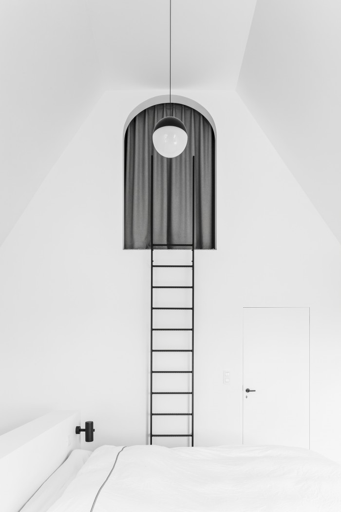 Door with ladder